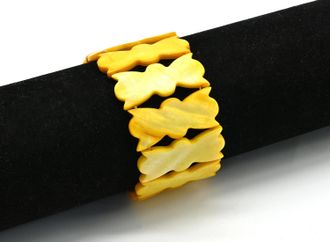 Браслет из перламутра цв.желтый, 16см