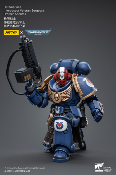 Интерцессор-ветеран Ультрамаринов (Warhammer 40k) - КОЛЛЕКЦИОННАЯ ФИГУРКА 1/18 Ultramarines Intercessor Veteran Sergeant Brother Aeontas (JT4386) - JOYTOY