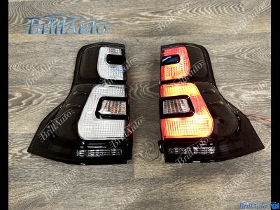 Стопы Toyota Land Cruiser Prado 150 2018+ черные светодиодные