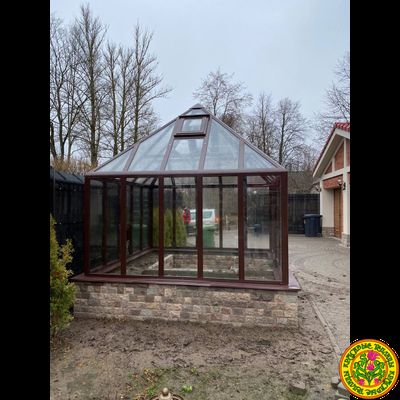 Базовая комплектация беседки в английском стиле из стекла и алюминия ЧЕЛСИ S размером 3000 х 3000 мм