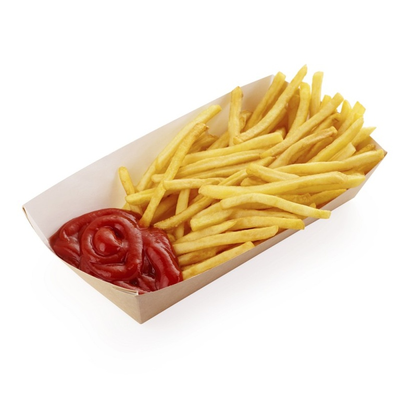 Большой лоток для фаст-фуда (крафт/белый), 220*115*42