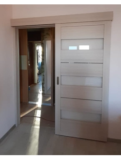 СДВИЖНАЯ ДВЕРЬ (КУПЕ)/ OPTIMA PORTE/ TURIN 526/ БЕЛЕНЫЙ ДУБ/ СТЕКЛО СВЕТЛОЕ САТИНАТ