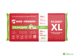 Утеплитель РОКВУЛ СКАНДИК XL 1200х600х100 мм (6 шт; 0,432 куб.м.)