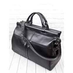 Кожаный саквояж Veano Premium black (арт. 4004-61)