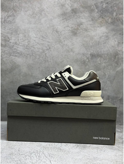 New Balance 574 Black кожаные