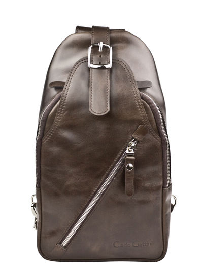 Кожаный кросс-боди рюкзак Crespino brown (арт. 
3106-52)