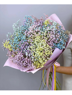 Букет из 9 веток радужной гипсофилы