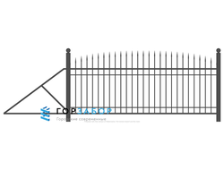 Откатные сварные ворота с элементами ковки KSZ15-22 недорого