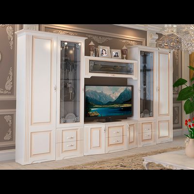 ШМ073 Гостиная Версаль-3. Размер: 3200х2010х470. ТВ-ниша: 1200х895.