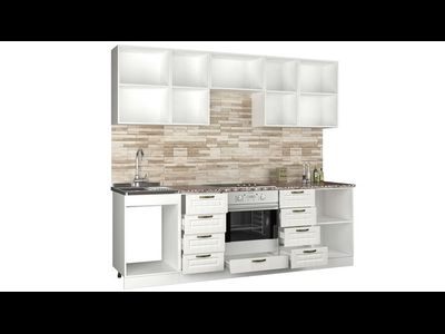 Кухня "Агава" 2,4м МДФ (Эра) лиственница светлая