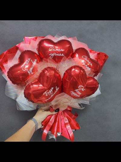 Букет "из пяти сердец"