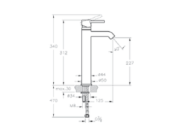 Высокий смеситель для раковины VitrA Minimax S, A41990EXP