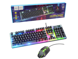 Комплект Hoco GM18 Luminous клавиатура+мышь черный