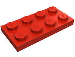 Plate 2 x 4, Red (3020 / 302021)