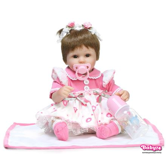 Кукла реборн — девочка  "Лена" 45 см