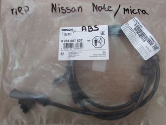 BOSCH 0265007537 Датчик ABS перед Nissan Micra/Note 03&gt;