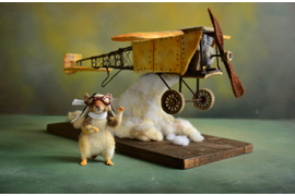 Мышонок Луи на аэроплае Bleriot 