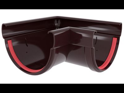 Угол желоба 90 град. Дизайн 135 ПВХ Grand Line шоколадный