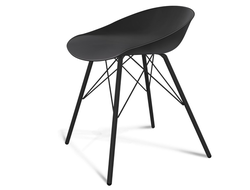 Аренда стул-табурет сидение черный пластик / ножки черный металл