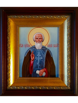 Сергий Радонежский, святой преподобный. Рукописная икона 13х16см.
