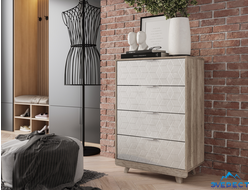 КОМОД "МЕГАПОЛИС" КМ-02 ( дуб каньон/бетон серебро), 700*1052*404