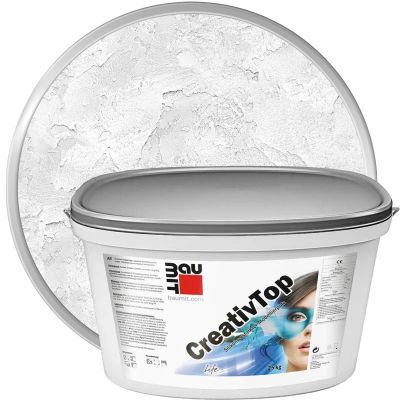 Штукатурка декоративная силиконовая моделируемая BAUMIT CreativTop Fine 1.0 мм Белая база 25 кг