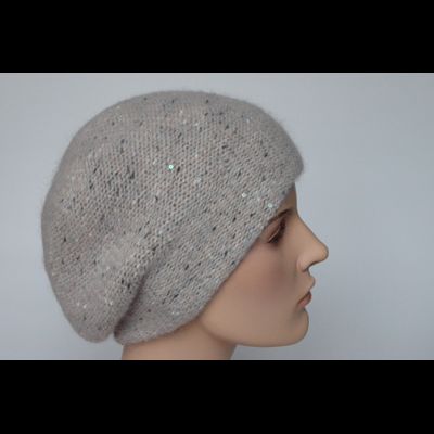 Лиловый меланжевый берет и шарф Vizio Италия 6926