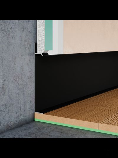 Плинтус скрытого монтажа PRO DESIGN Universal 235 черный Муар RAL 9005