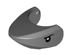 Shark Head with Rounded Nose with Black Eyes and White Partial Circle Pupils Pattern, Dark Bluish Gray (20512pb01 / 6107827)