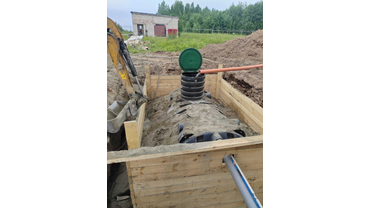 Установка накопительной емкости под стоки 8 500 литров в Архангельске.