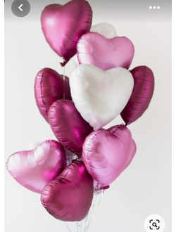 11 сердце фольга 40 см