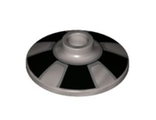 Dish 2 x 2 Inverted Radar with Black Trapezoids Hubcap Pattern, Metallic Silver (4740pb022 / 6414133)