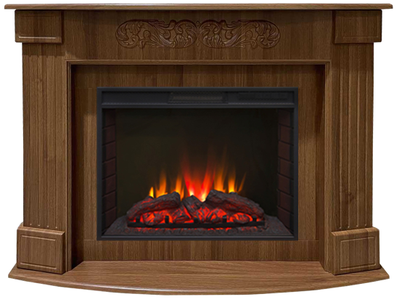 Электрокамин Венеция орех с очагом Sparta 25.5 LED