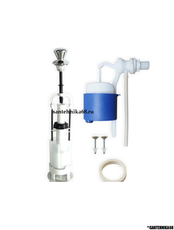 Сливная арматура в бачок унитаза ПСКОВ штоковая бок. клапан