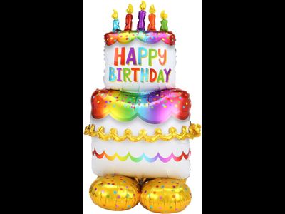 Шар 3D (43''/109 см) Фигура на подставке, Торт на День Рождения