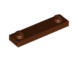 Plate, Modified 1 x 4 with 2 Studs without Groove, Reddish Brown (92593 / 6210077)