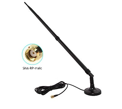 DE/WiFi 12db-2м Уличная Wi-Fi антенна с магнитным основанием и кабелем 2 м. усиление 12 Дб (SMA-RP)