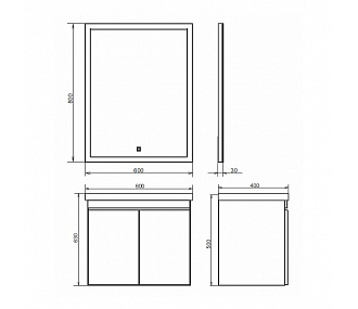 Тумба-умывальник "Осло-60" бетон светлый с раковиной  Fest 60 F01