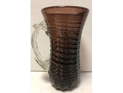 576-5/ Кружка кофейного цвета, гутное стекло, Львовский завод, высота 21см