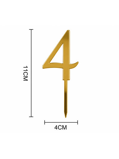 Топпер-цифра "4" (золото), 11*4см