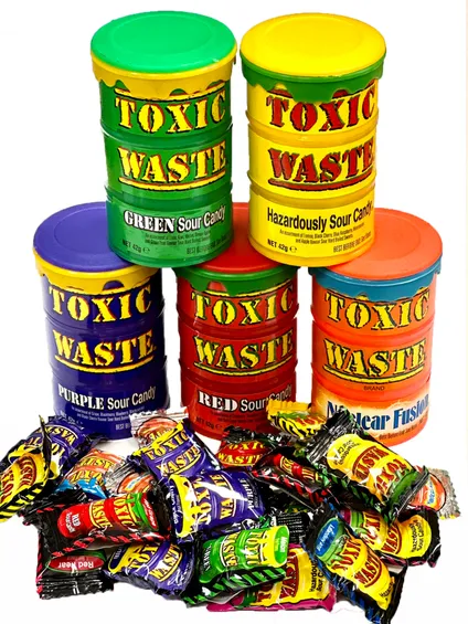 Леденцы, конфеты, жевательные резинки "Toxic Waste"