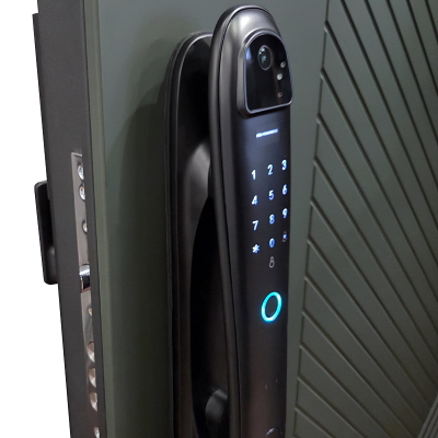 Стальная дверь   Санторини с зеркалом (биометрический замок).