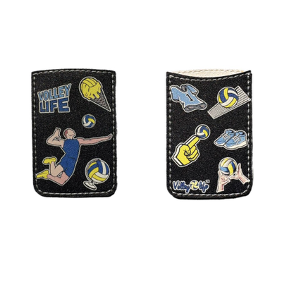 Чехол для пластиковой карты черный со стикерами