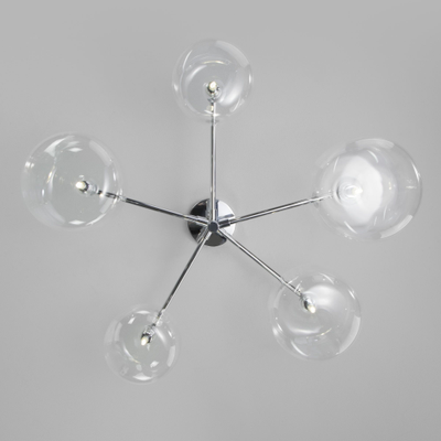 Потолочная люстра со стеклянными плафонами Eurosvet 70128/5 хром