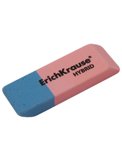 Ластик ERICH KRAUSE "Hybrid", 54x18x7,5 мм, красно-синий, прямоугольный, скошенные края, 35749