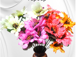 Искусственные цветы герберы, высота 25-30 см, набор из 5 букетов, цвет микс