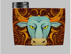 Термокружка с символикой "Быка" №6