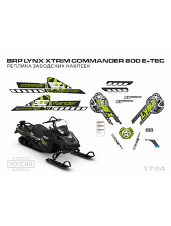 Наклейки на снегоход LYNX Xtrim Commander 800 E-Tec Зеленый #1794