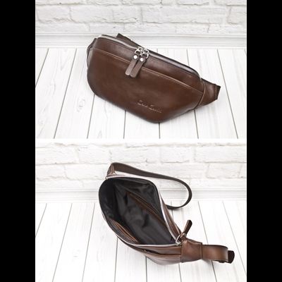 Кожаная поясная сумка Atessa Premium brown (арт. 
7009-53)