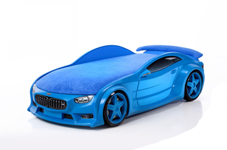 Кровать-машина объемная "BMW" (синий, матрас стандарт)